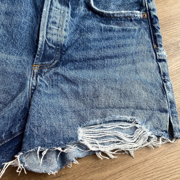 Agolde Dee Ultra High Rise Denim Distressed Blue Jean Shorts size 23 - Picture 8 of 16